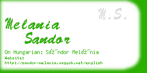 melania sandor business card